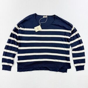 FAHERTY Golden Hour Crewneck Sweater Size SMALL Womens Navy/Calico NWT‎